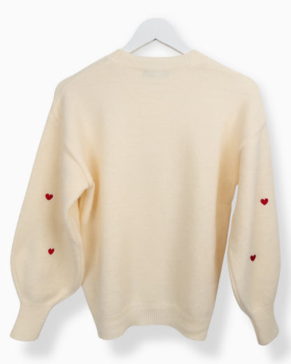 Pullover Herz creme