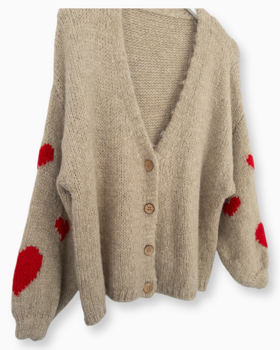Cardigan Herzchen beige