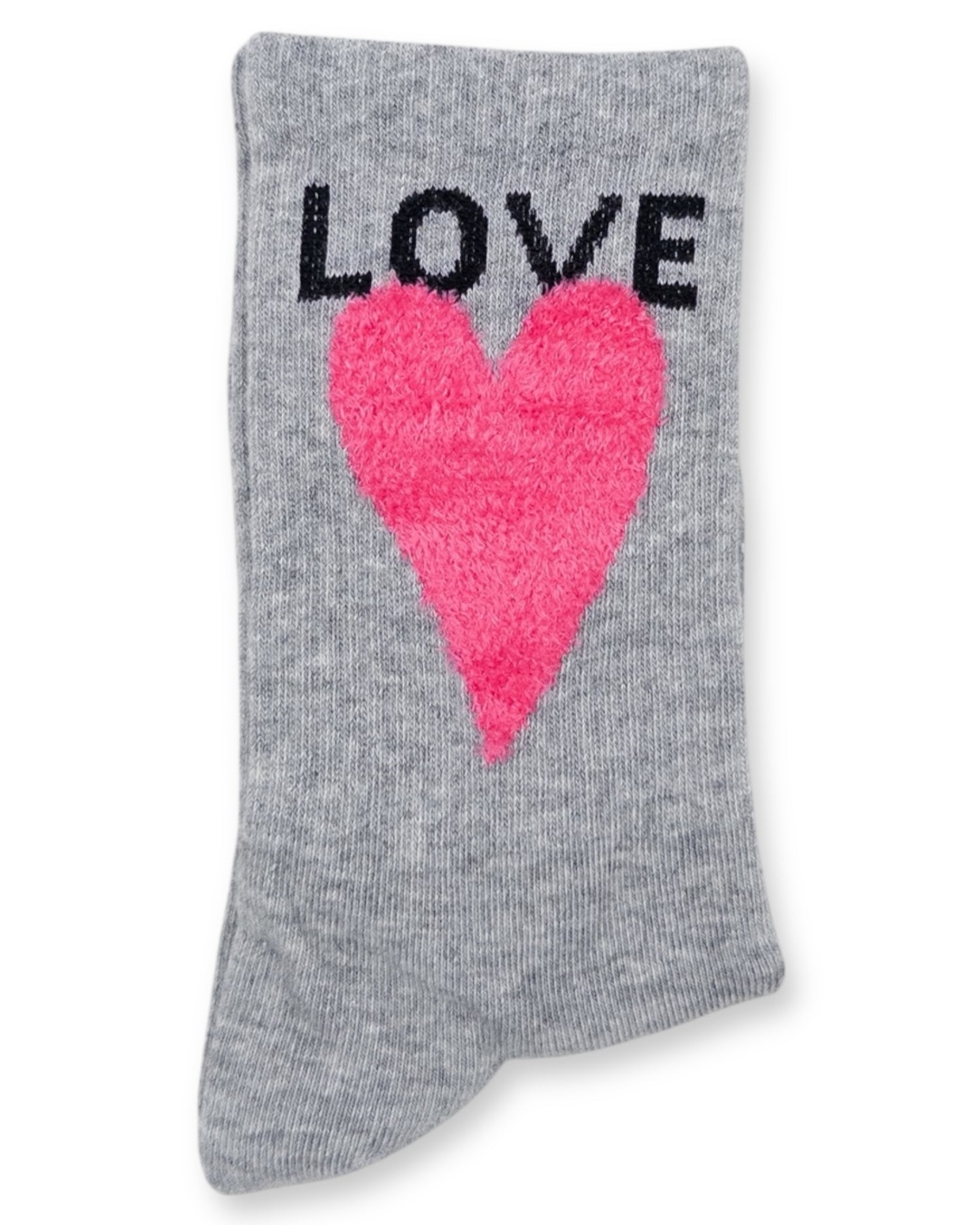 Herz Socken Love hellgrau pink