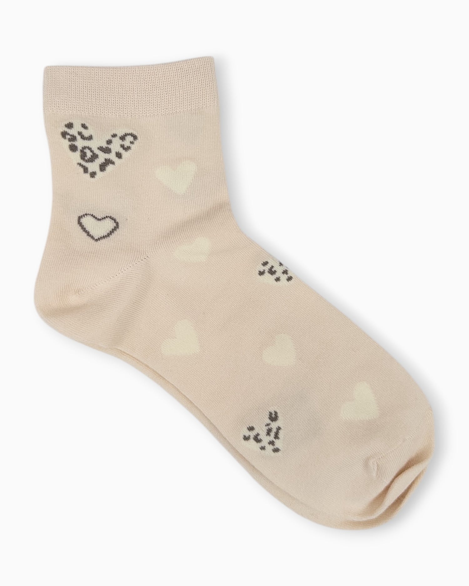 Leo Herzchen Socken beige