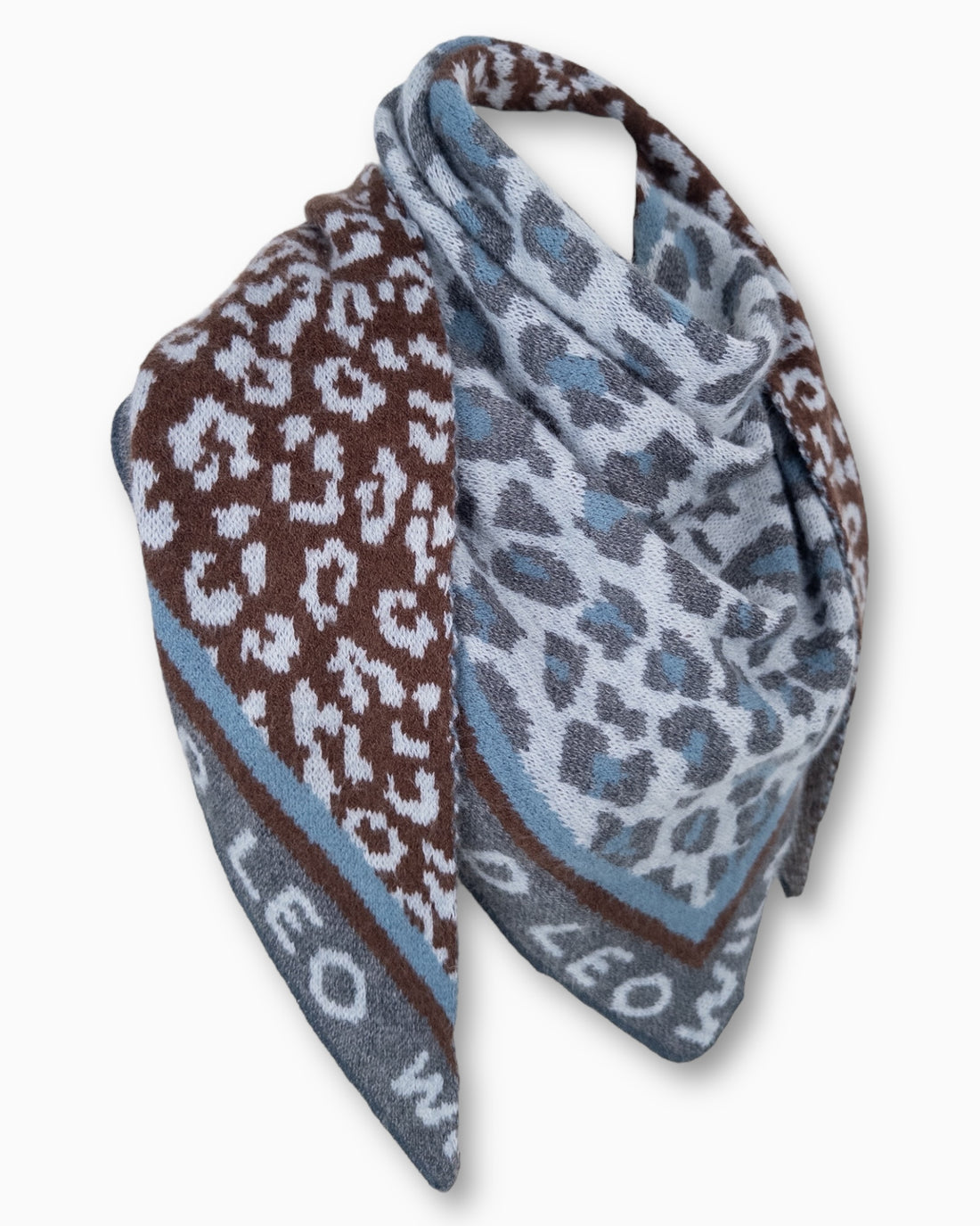 Dreieckstuch Wild Leo blau braun