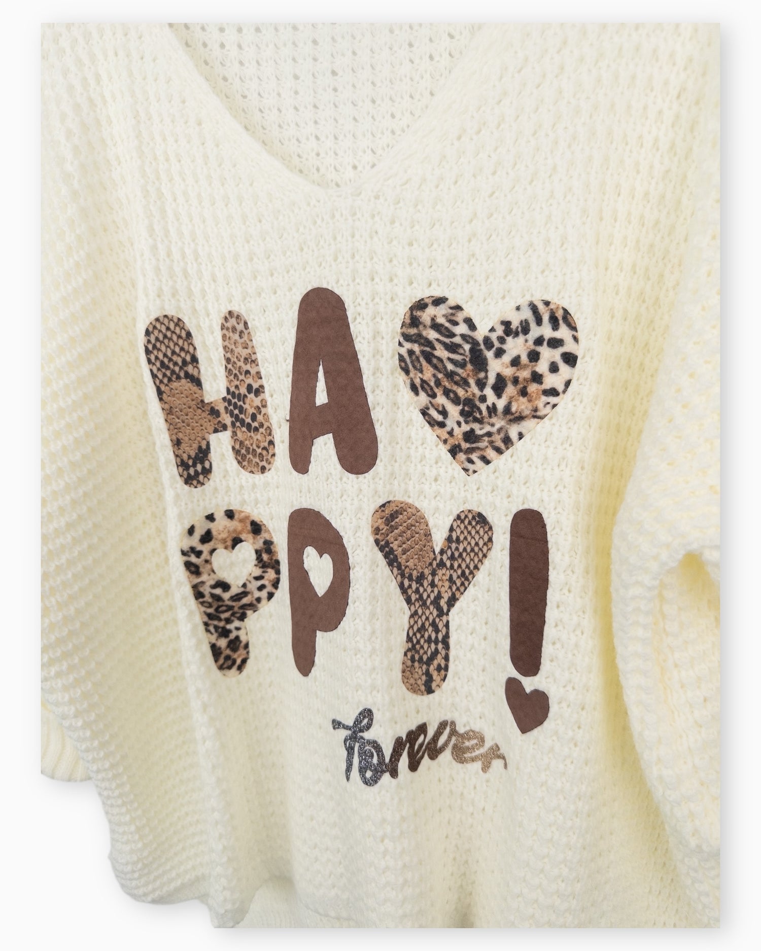 Oversize Pullover Happy creme