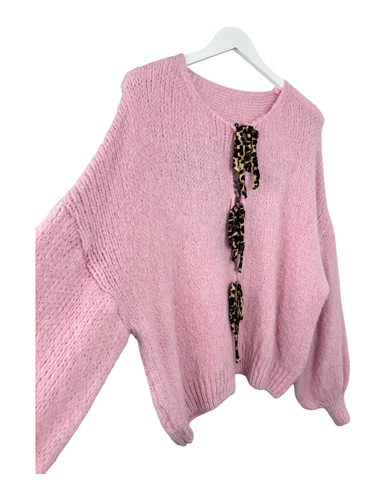 Leo Cardigan Schleife rosa