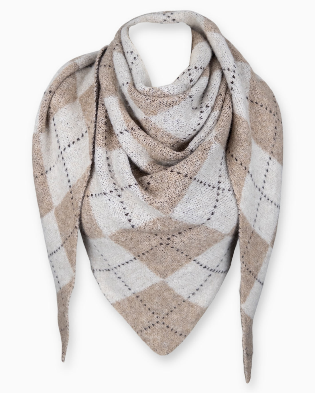 Karo Dreieckstuch beige creme