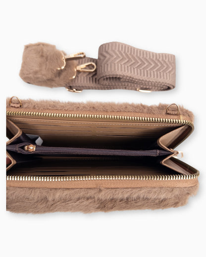 Handytasche Plüsch braun