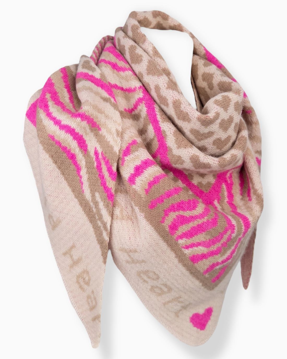 Dreieckstuch Wild Heart beige pink