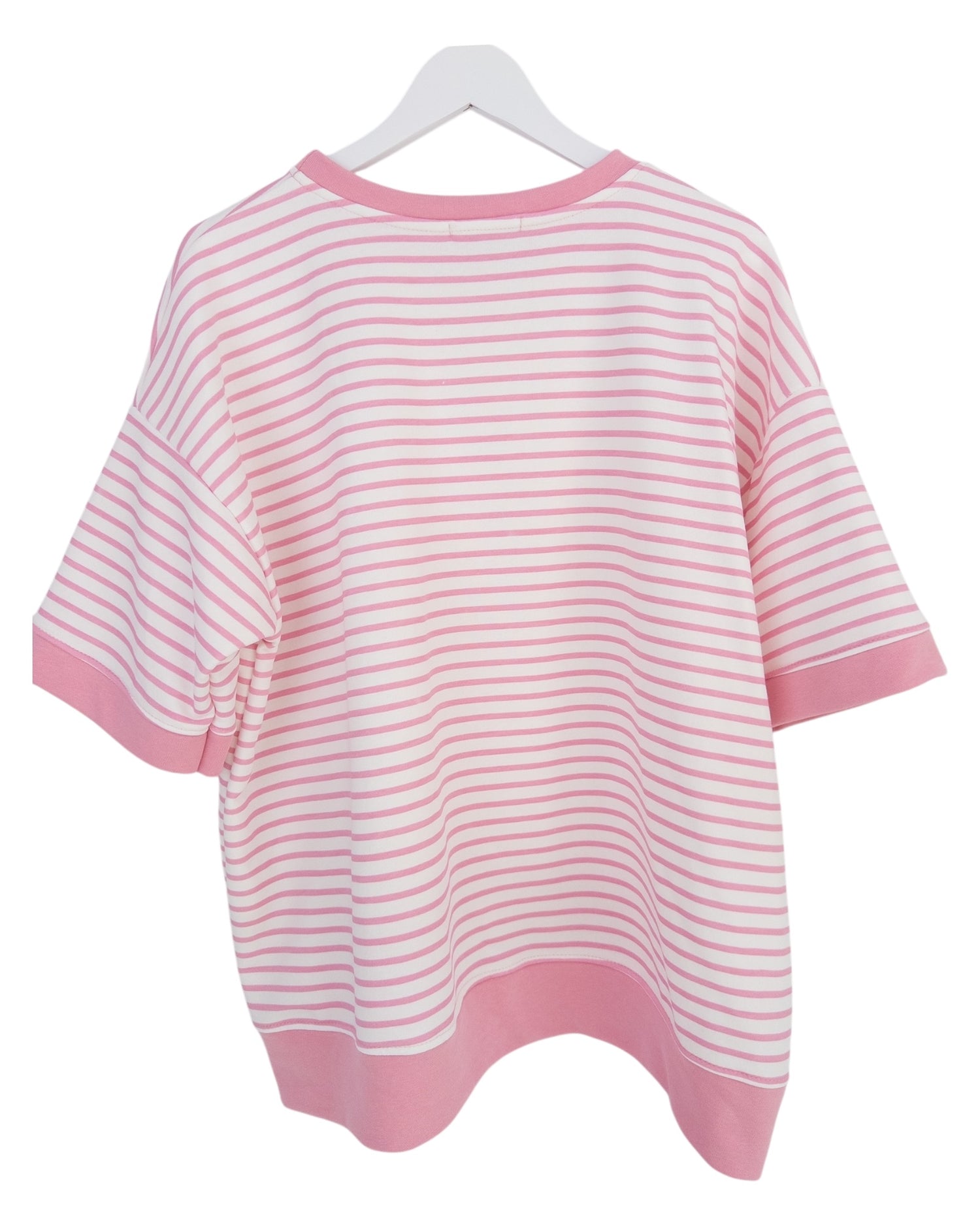 Oversize Streifen Shirt rosa