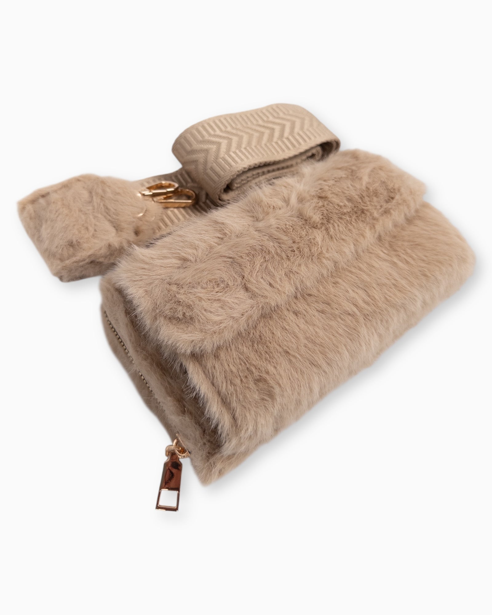 Handytasche Plüsch beige