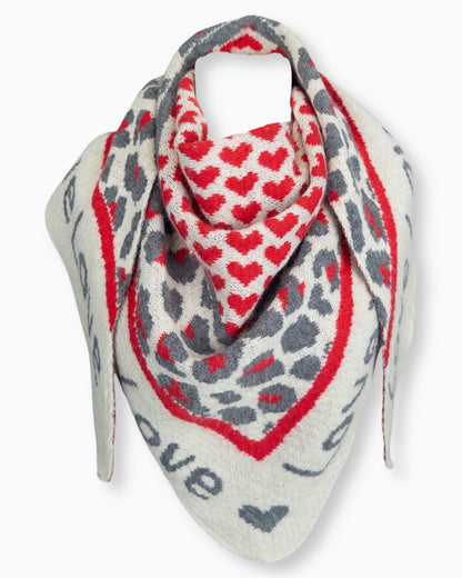 Dreieckstuch Love is Love sand rot