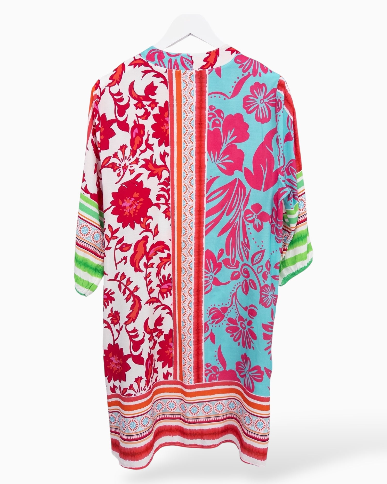 Leichtes Kleid mit Muster rot türkis