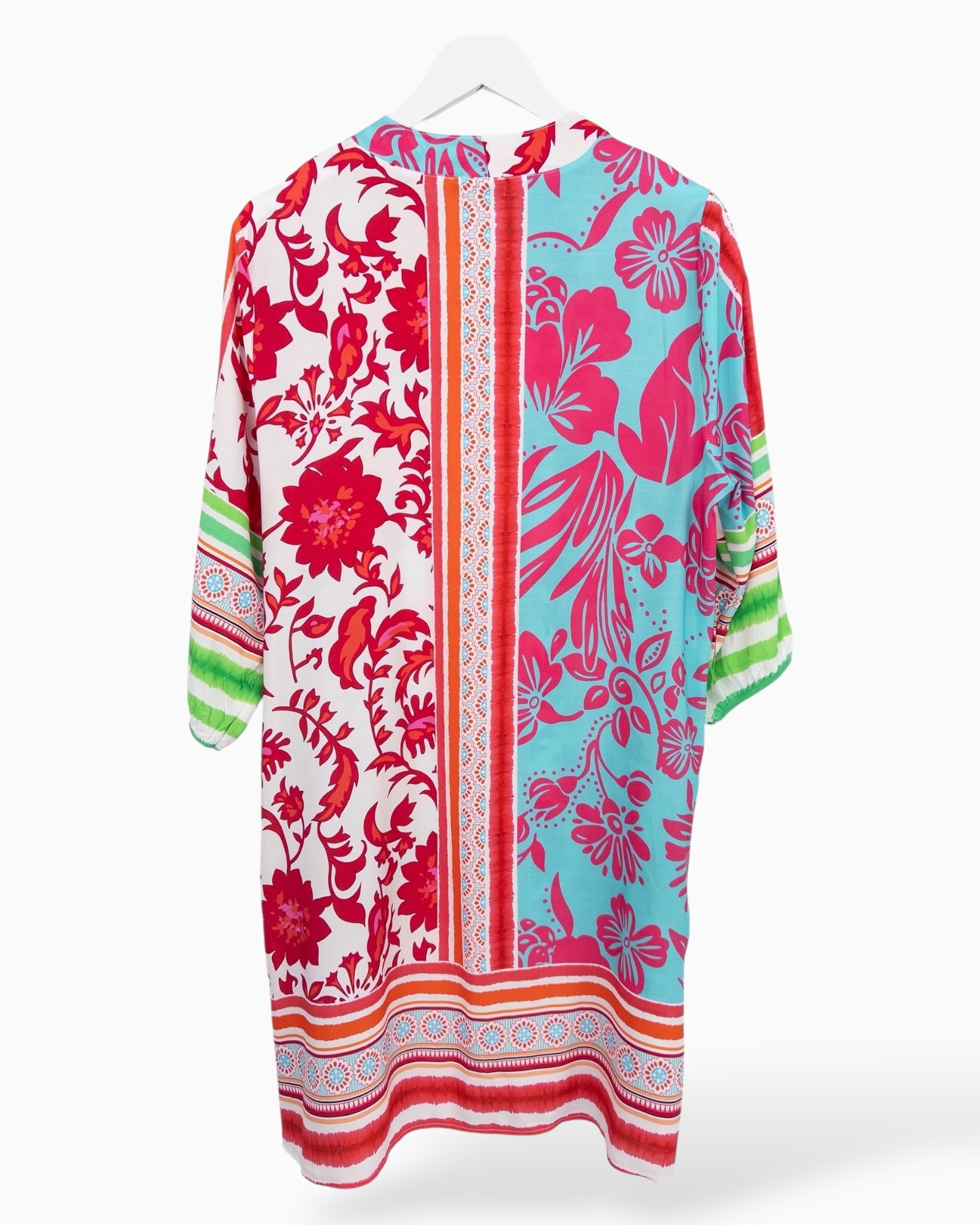 Leichtes Kleid mit Muster rot türkis