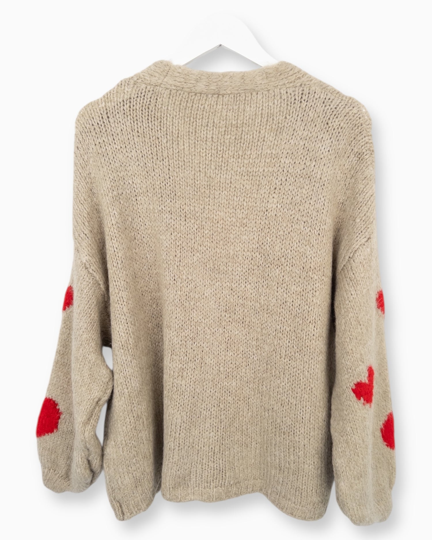 Cardigan Herzchen beige