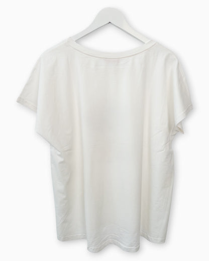Shirt mit Dackel-Print und Schriftzug weiß rot