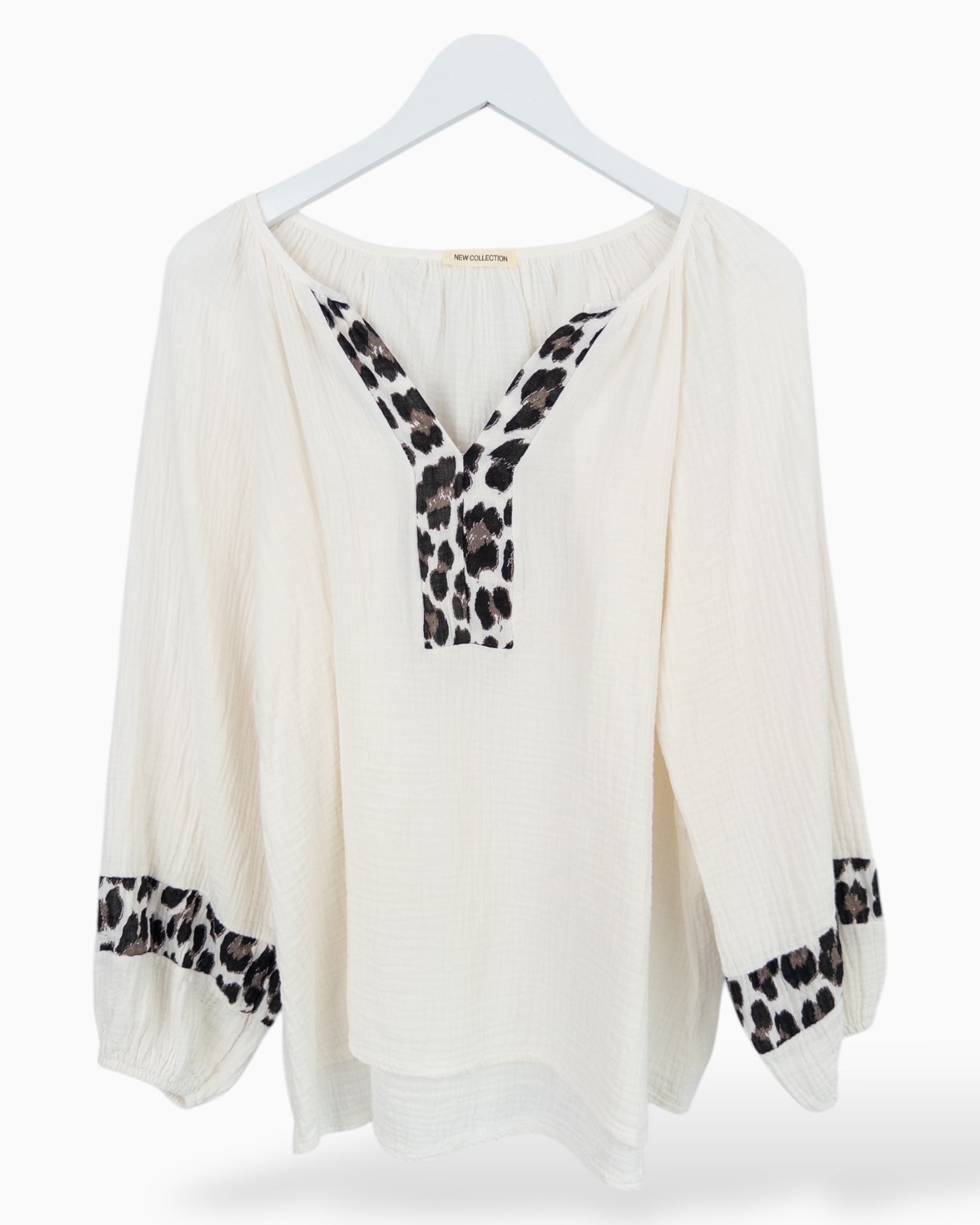 Leo Bluse Musselin creme