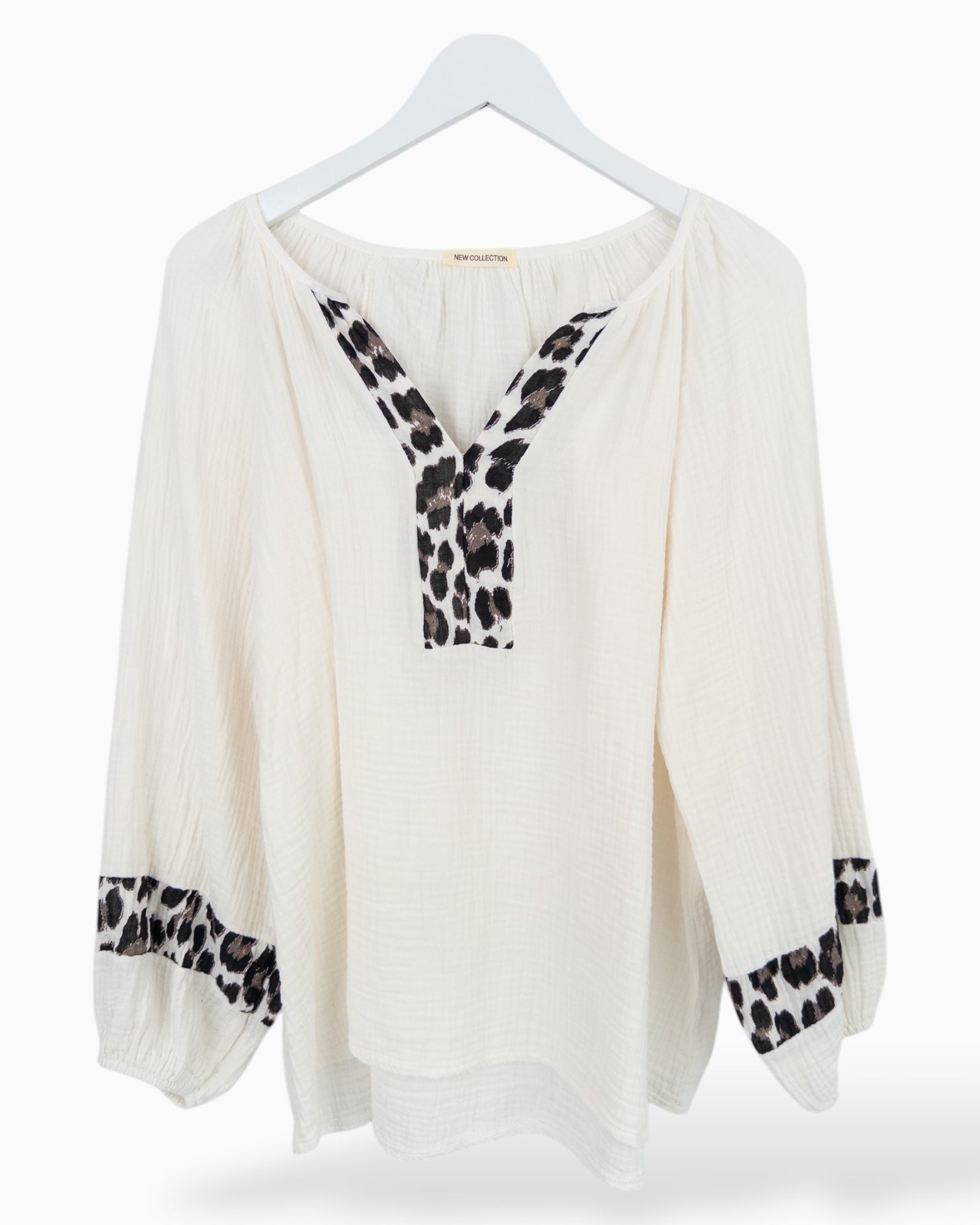 Leo Bluse Musselin creme