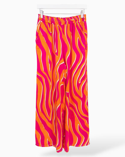 Leichte Zebra Hose pink orange