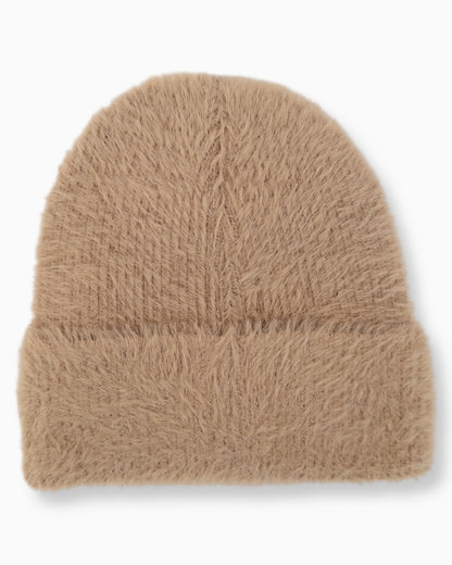 Flauschige Mütze braun