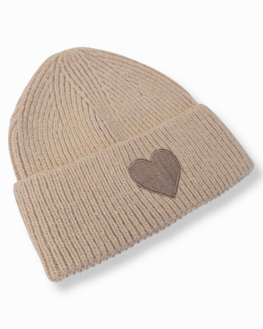 Mütze Herz beige