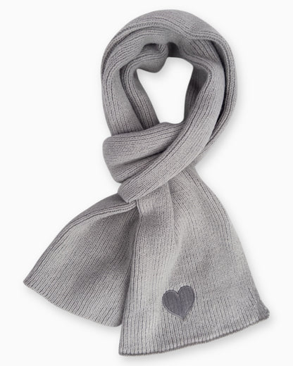 Herz Schal hellgrau
