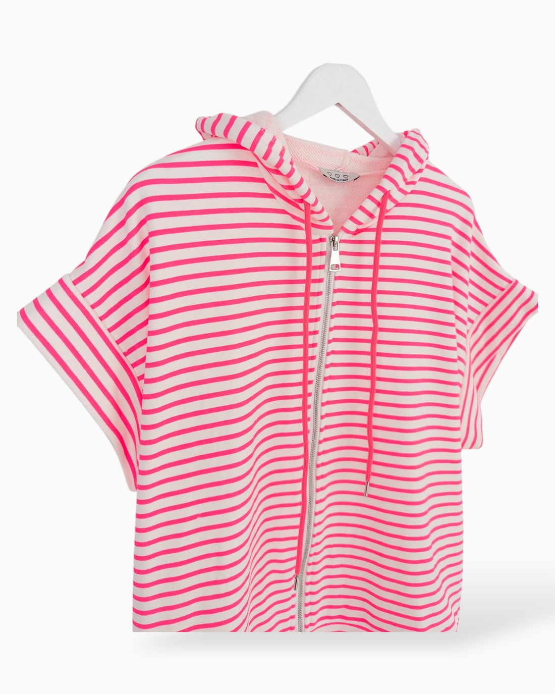 Kapuzenshirt mit Streifen rosa