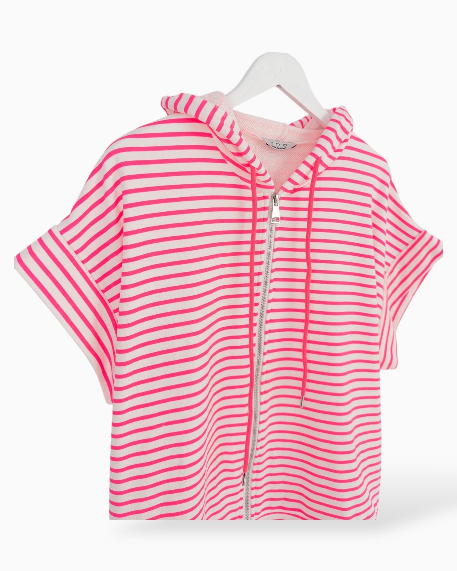 Kapuzenshirt mit Streifen rosa