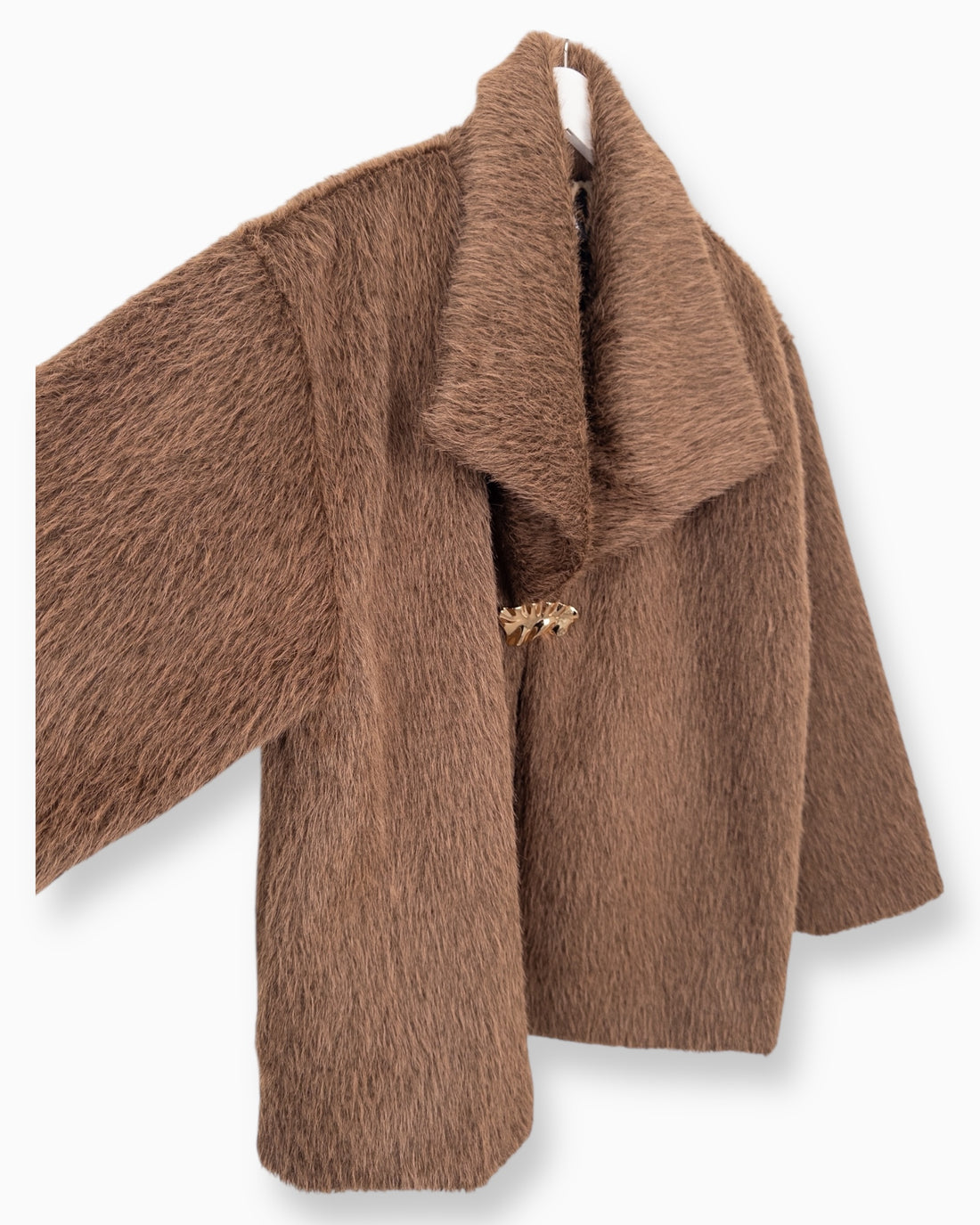 Kurze Jacke Kunstpelz braun