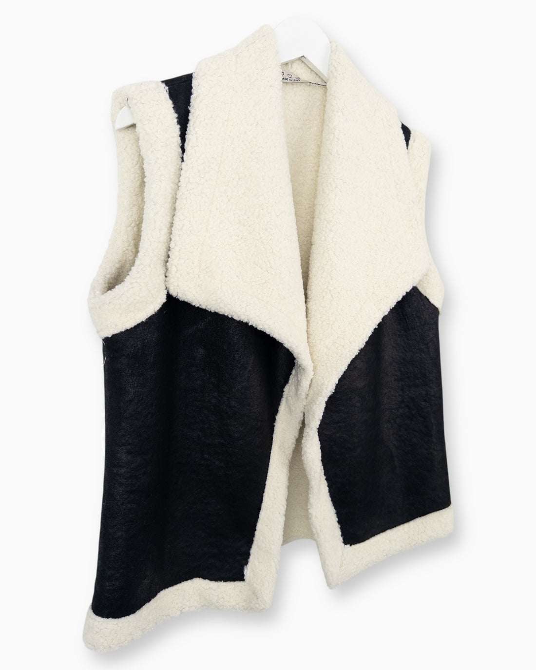 Teddy Weste schwarz creme
