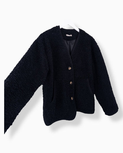 Teddy Jacke schwarz