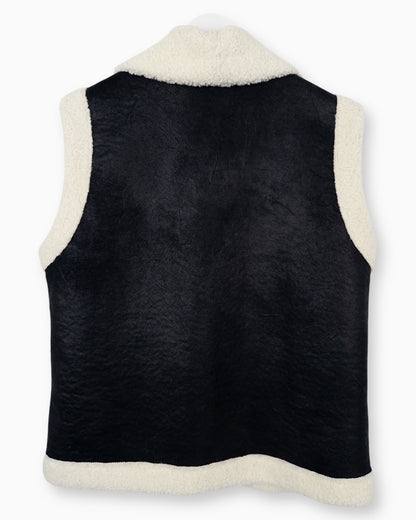 Teddy Weste schwarz creme