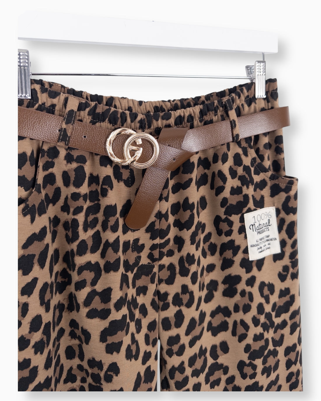 Leo Hose mit Gürtel braun