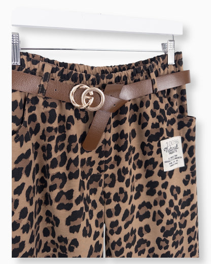 Leo Hose mit Gürtel braun