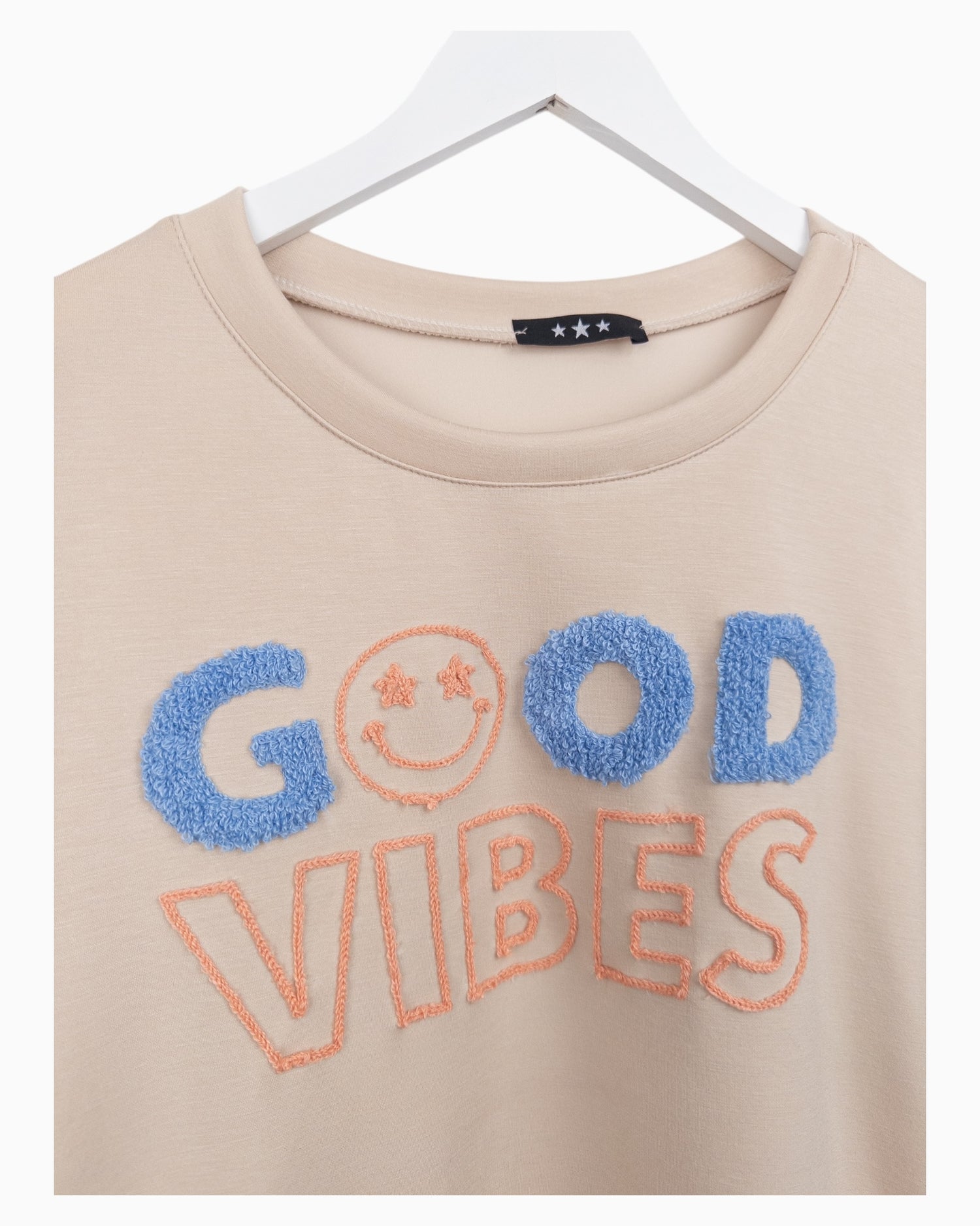 Sweatshirt Good Vibes beige