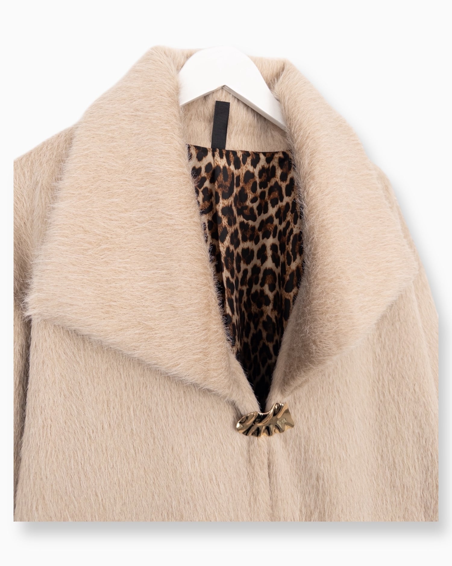Kurze Jacke Kunstpelz beige