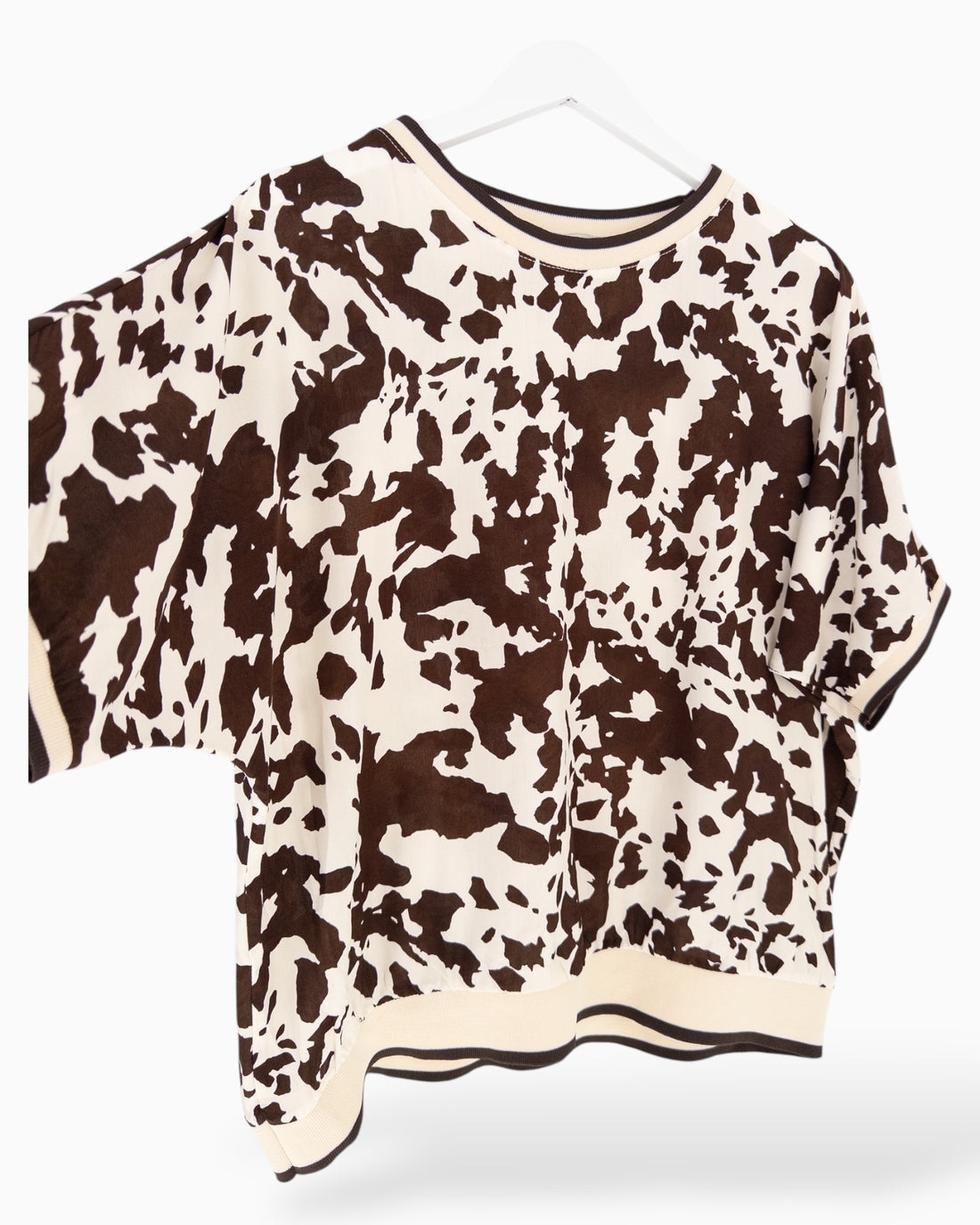 Leichtes Top creme dunkelbraun