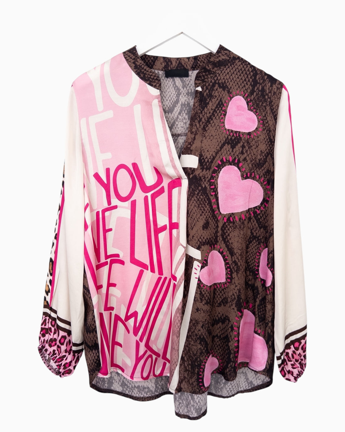 Bluse Love Wild rosa braun