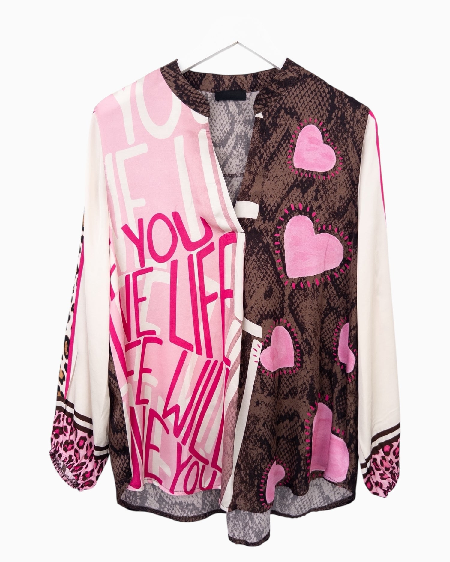 Bluse Love Wild rosa braun