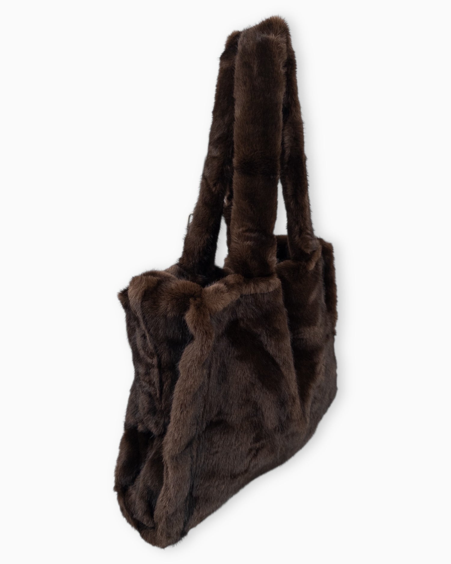 Shopper in Felloptik dunkelbraun