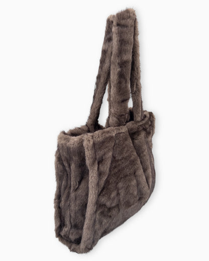 Shopper in Felloptik taupe