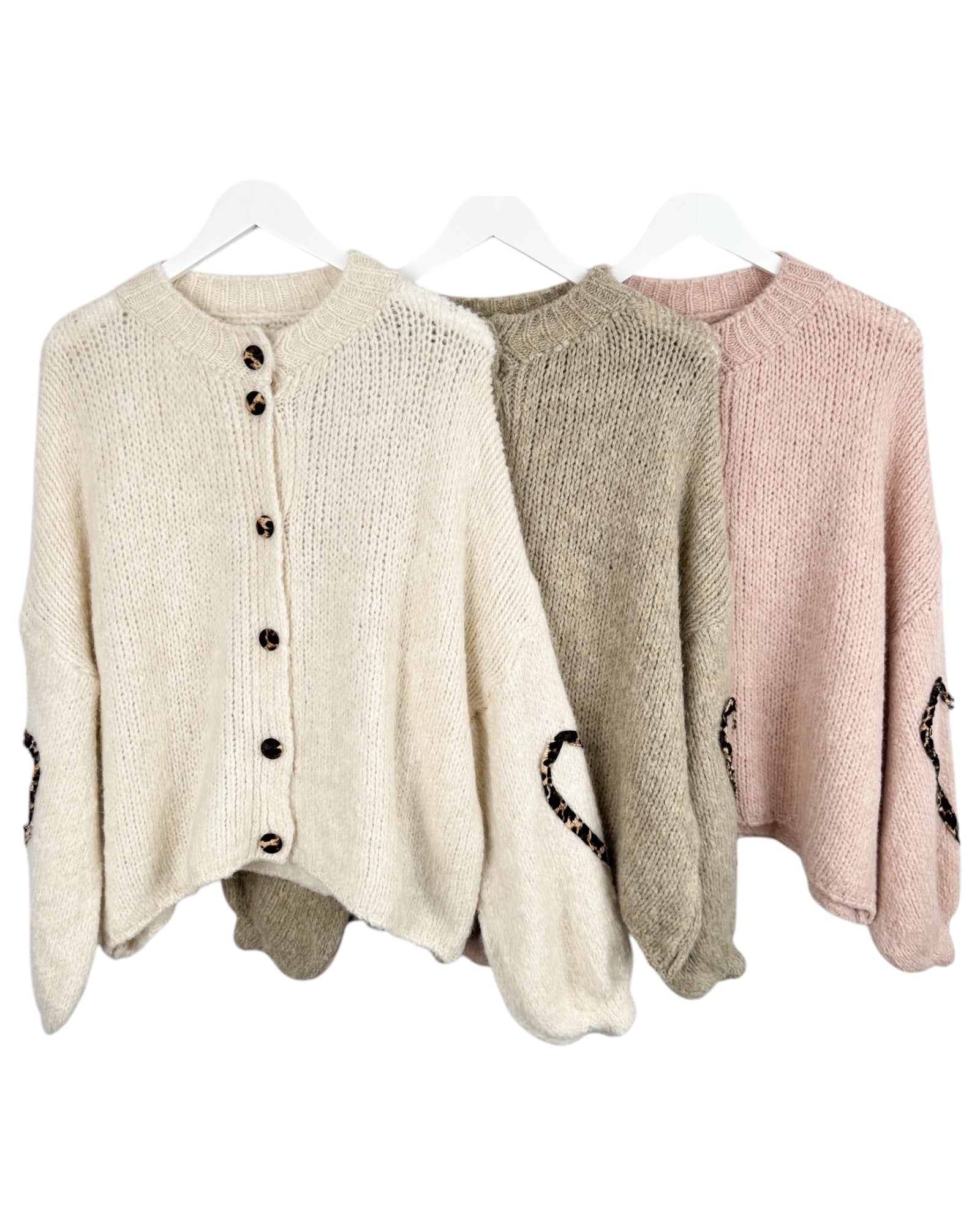 Leo Cardigan Herz beige