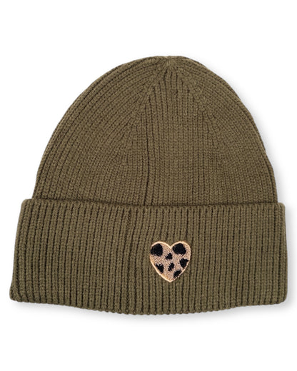 Mütze Leo Herz oliv Gr. L