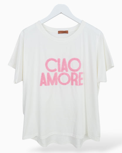 Shirt Ciao Amore weiß rosa