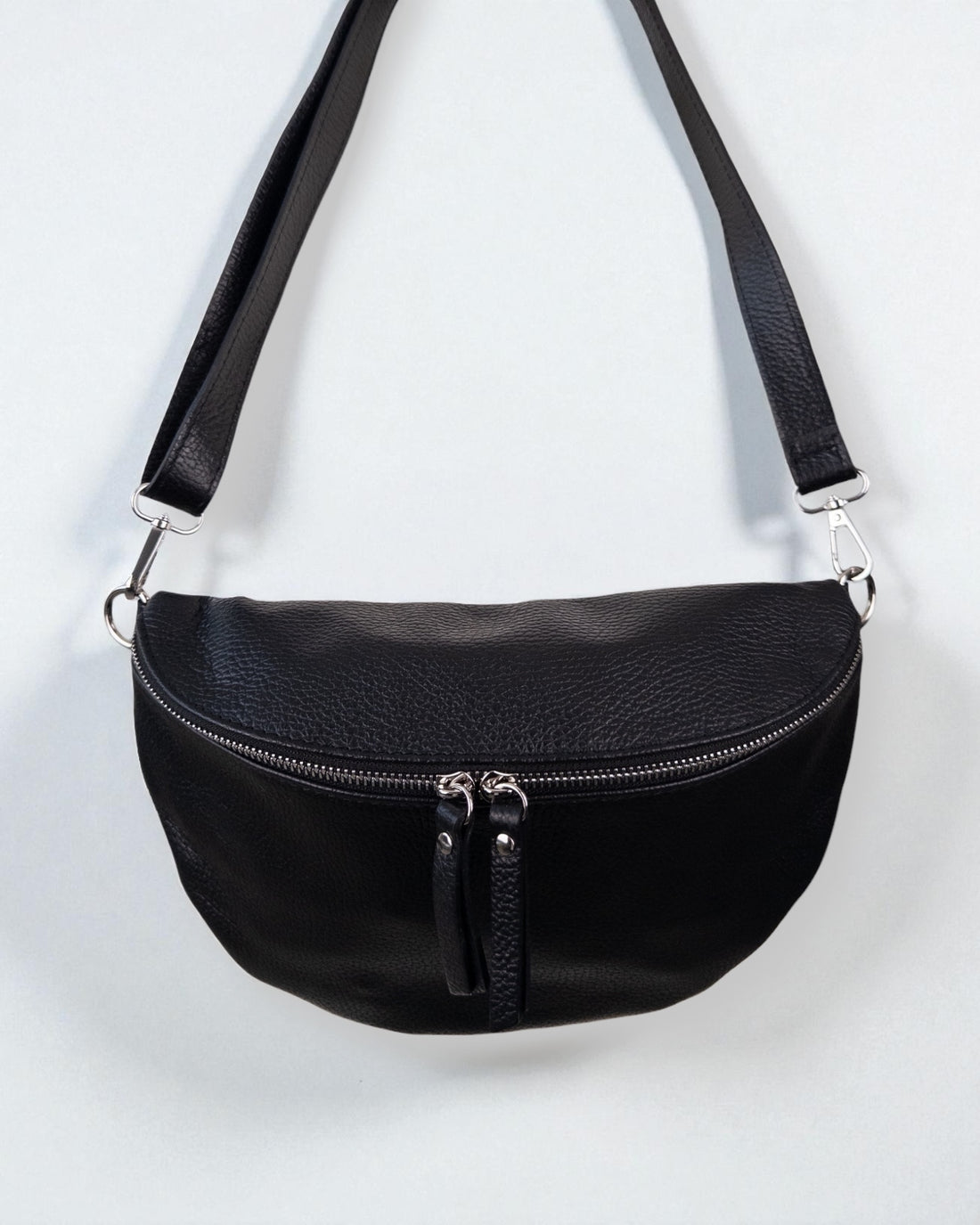 Umhängetasche Leder schwarz