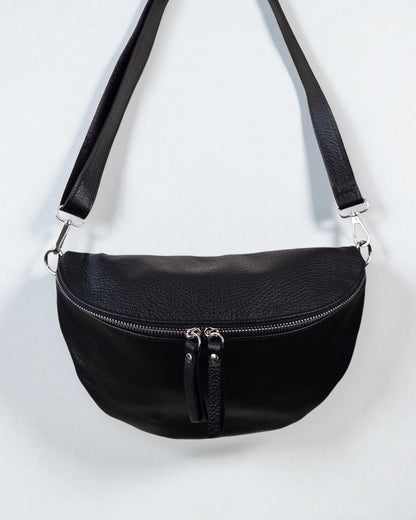 Umhängetasche Leder schwarz