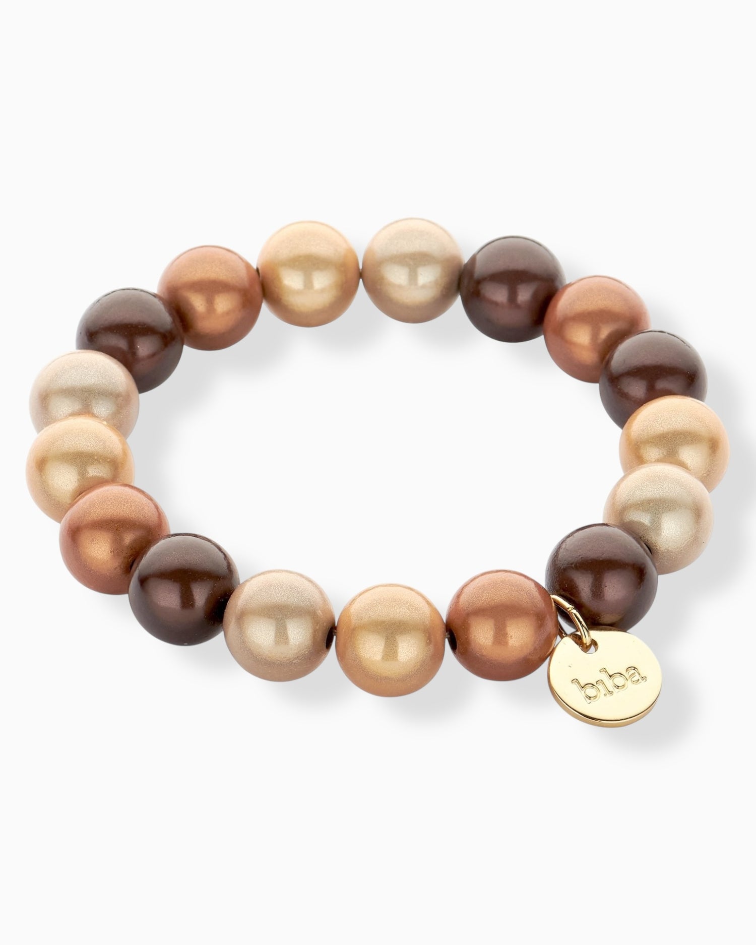 Perlenarmband Lia beige braun