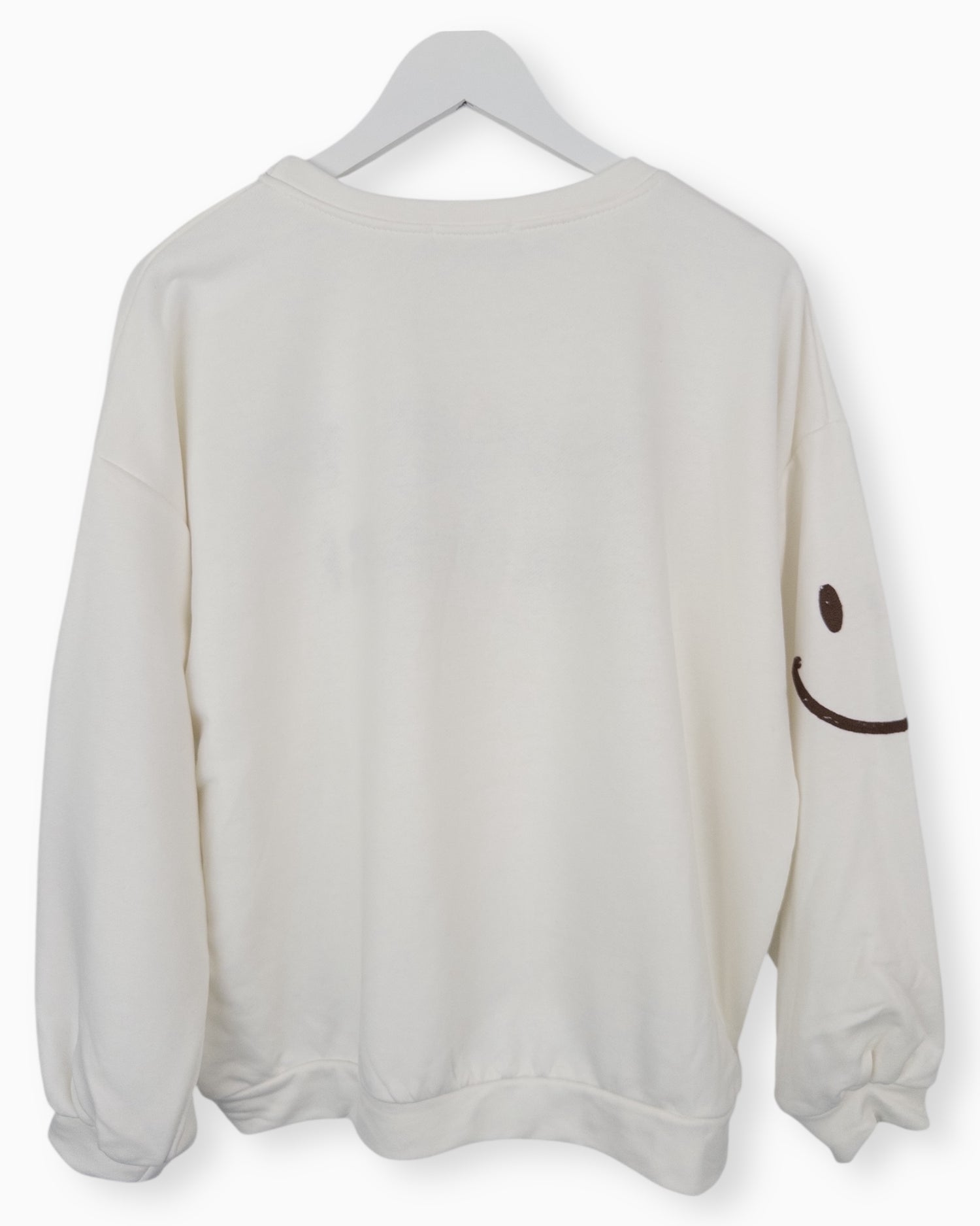 Oversize Pullover Happy to be here creme