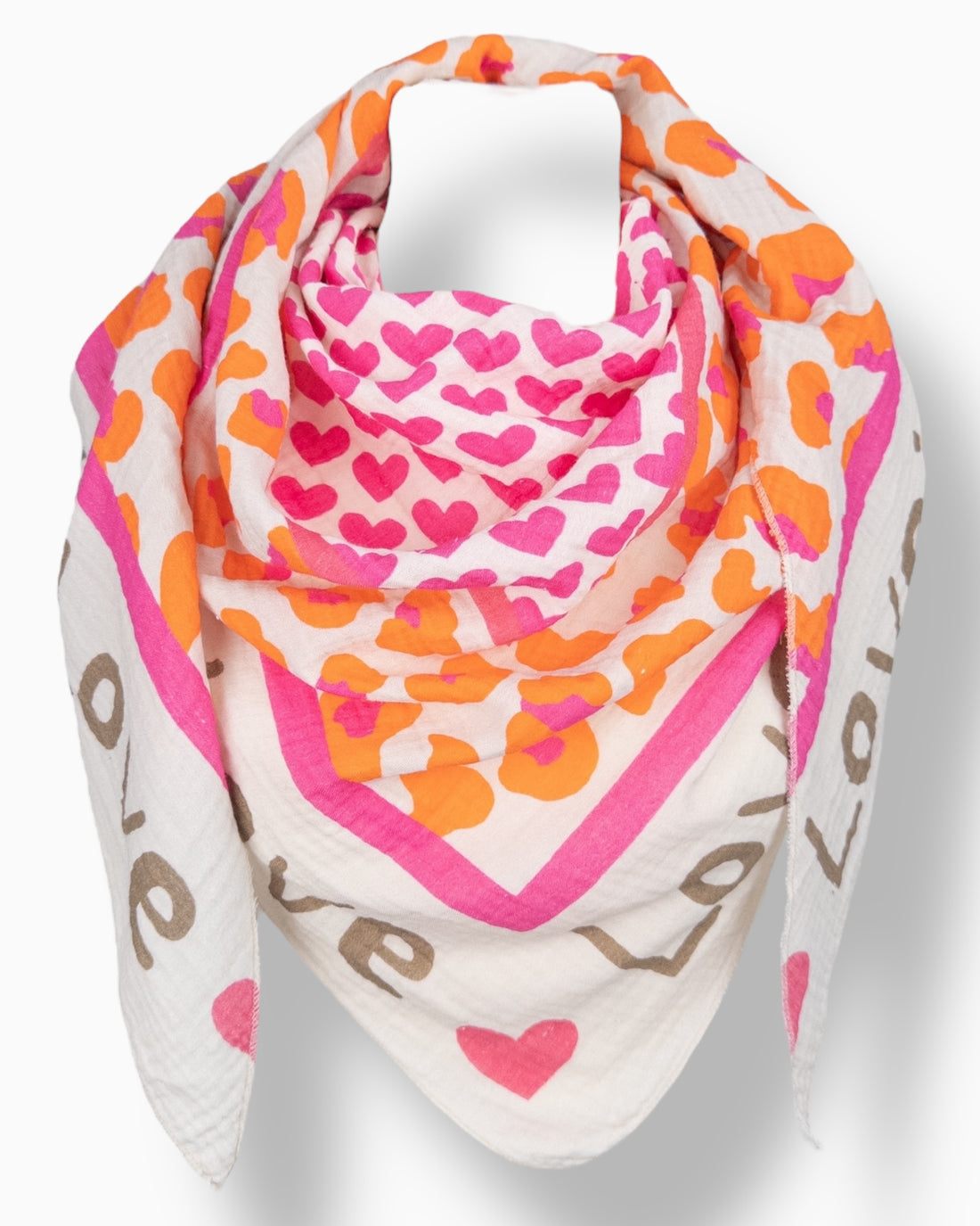 Dreieckstuch Baumwolle Love sand pink