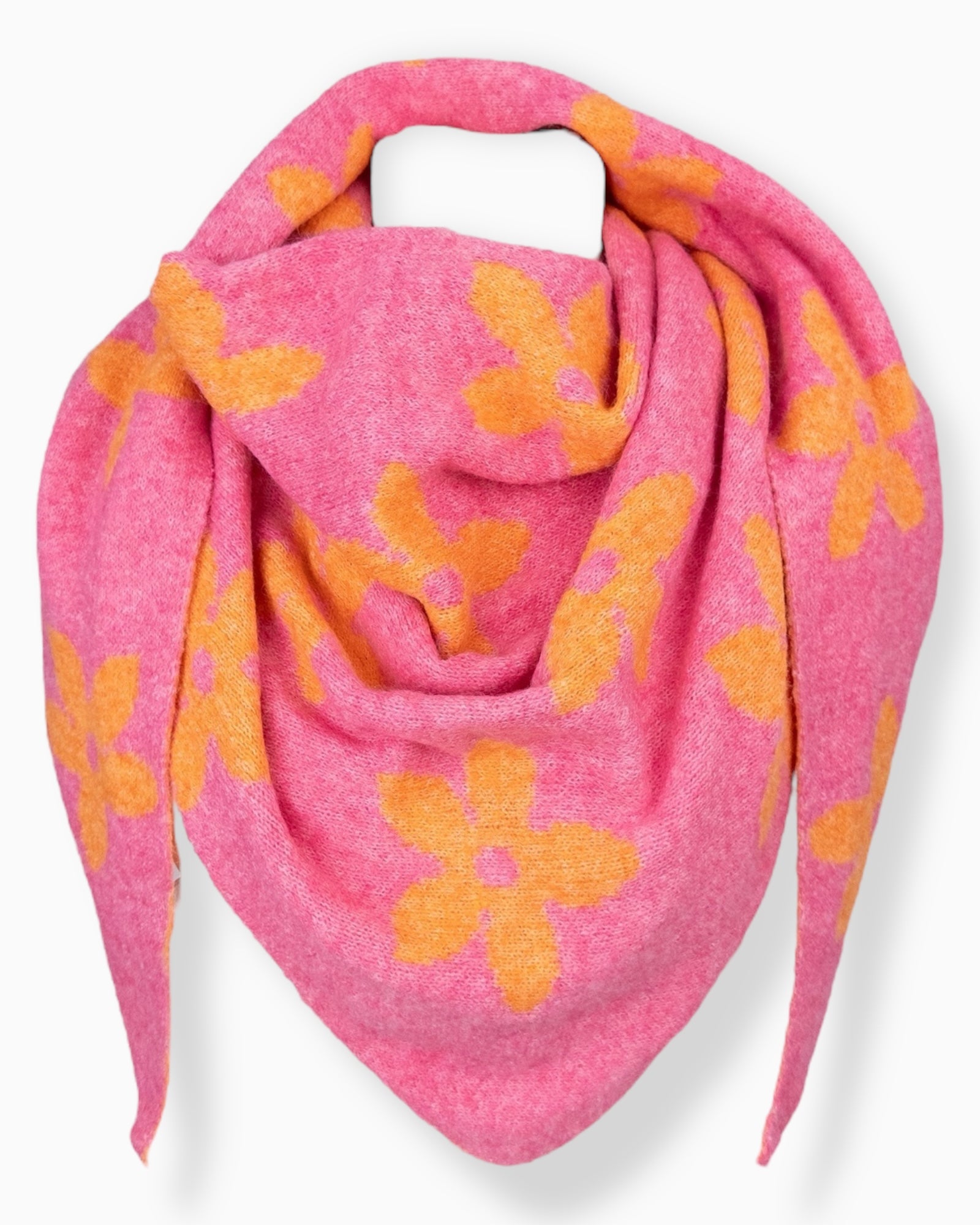 Dreieckstuch Blume pink orange