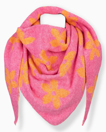 Dreieckstuch Blume pink orange