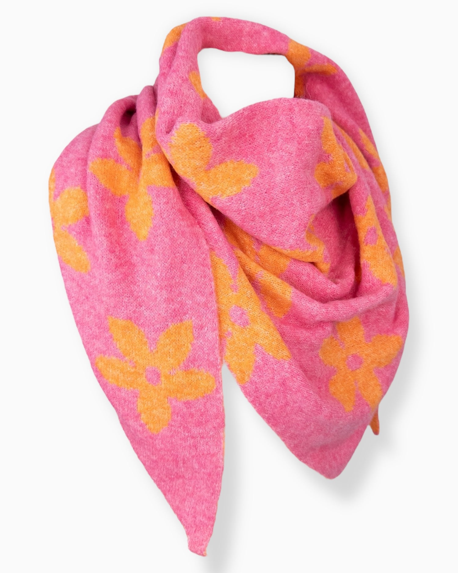 Dreieckstuch Blume pink orange
