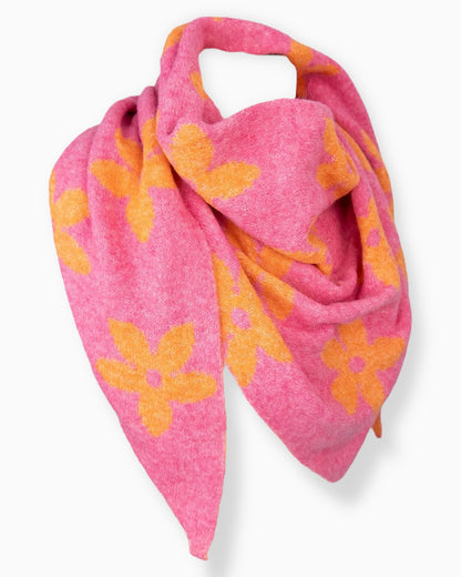 Dreieckstuch Blume pink orange